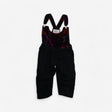 Black velour ribbed with pattern dungarees