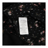 Black floral slip dress, puff sleeves