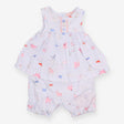 Blue Striped Dogs Tunic Romper Outfit