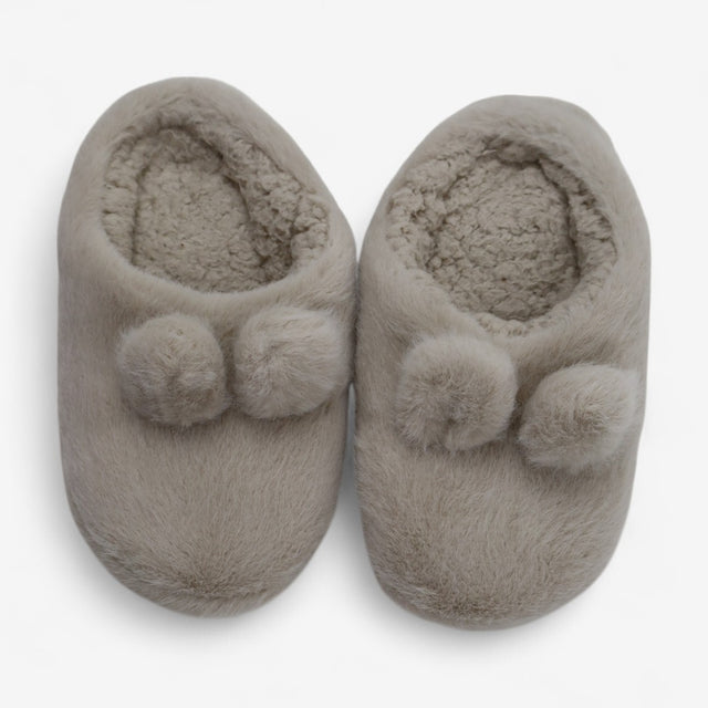 Slippers Beige Fluffy Ears 