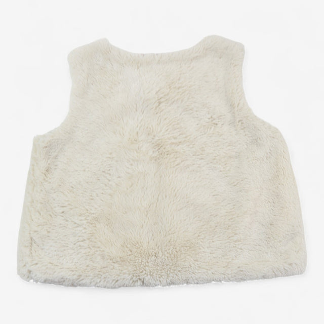 Gilet Cream Faux Fur with Purple Insect Lining
