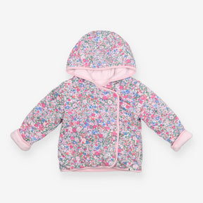 Jacket reversible pink stripe ditsy floral