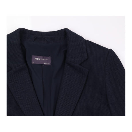 Dark Navy Blue Waffle Textured Cotton Blend Single