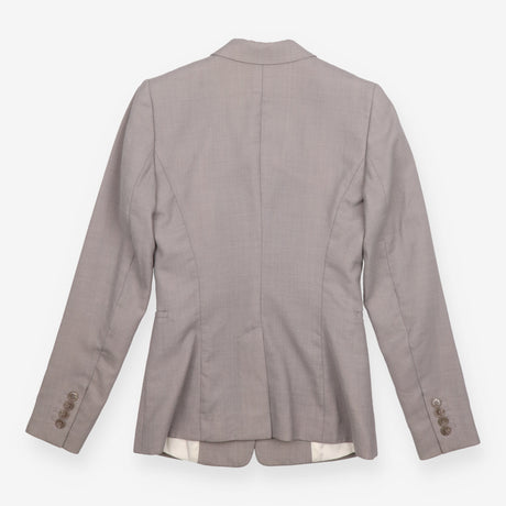 Tailored Blazer Light Grey Longline Single Breaste