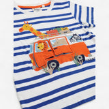 T-shirt Blue Stripe Safari Bus