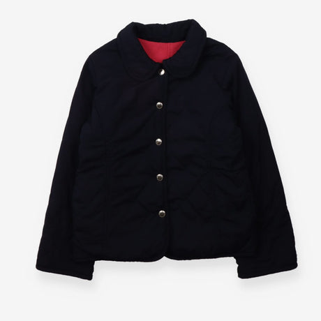 Reversible jacket navy quilted oink fleece
