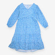 Maternity Midi Dress Blue Abstract Print Blouson S