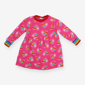 Sweater dress pink rainbow hearts
