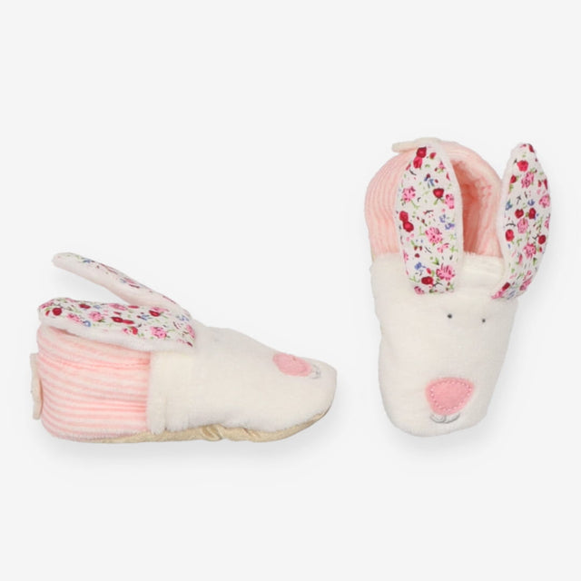 Rufus Rabbit Baby Sensory Slippers White