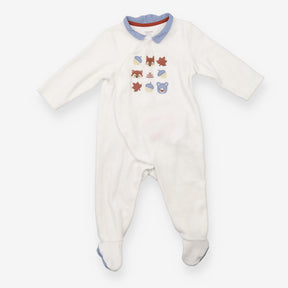 White "My Forest Friends" Sleepsuit 