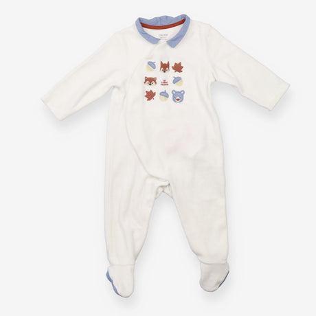 White "My Forest Friends" Sleepsuit 