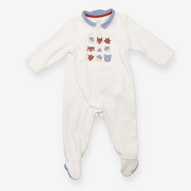 White "My Forest Friends" Sleepsuit 