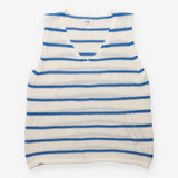 Organic Cotton Blue Stripe Open-Knit Tank Top