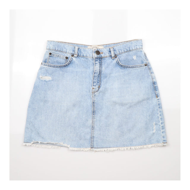 Denim Mini Skirt Light Blue Frayed Hem