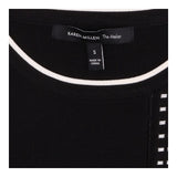 Knitted Dress Black White Asymmetric Belted