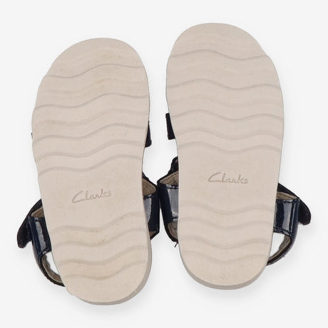 Sandals Blue Leather with Heart Appliques