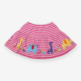 Skort Pink and White Strips with Giraffes, Elephan