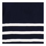 Boat Neck Cotton Sweater | Blue Striped Light Knit