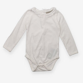 White Bodysuit Frill Collar