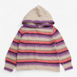 Hoodie Pullover Knit Cream and Purple Stripes