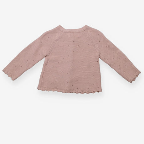 Cardigan pink 3 buttons dark pink edge