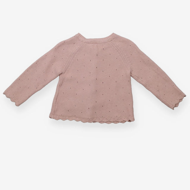 Cardigan pink 3 buttons dark pink edge