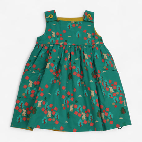Dress Yellow Reversible with Forest Bunnies