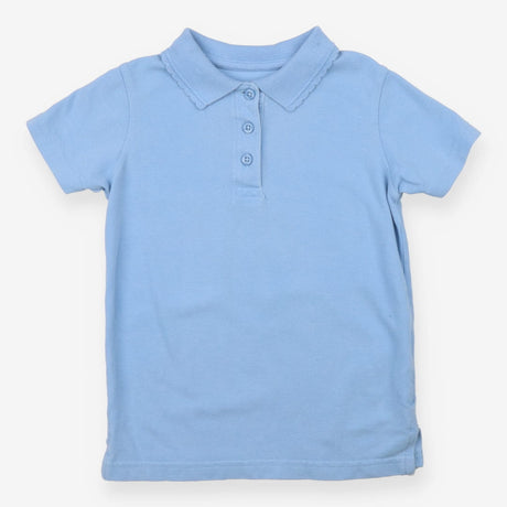 Polo Shirt Scalloped Cornflower Blue 