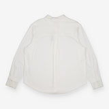 Shirt White Textured Cotton Button Front