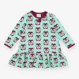 Dress jersey mint with pansies