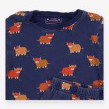 Pyjamas navy highland cow