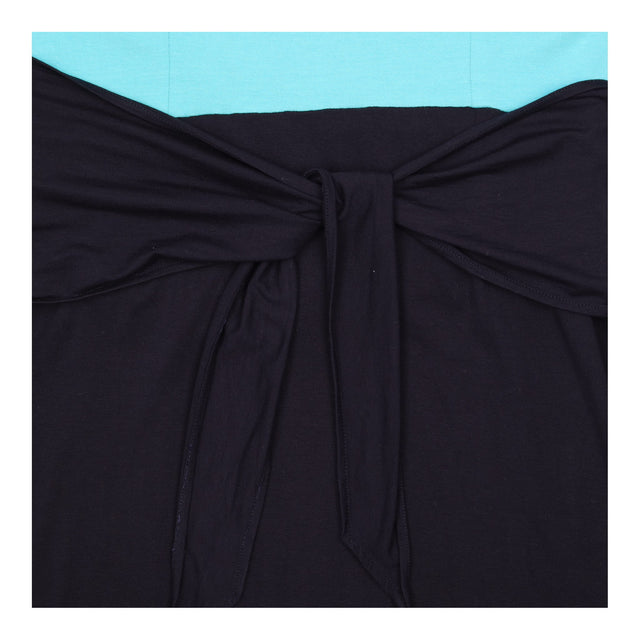 Sleeveless Dress Turquoise Navy Colour Block Midi