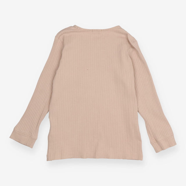 Tee LS beige ribbed