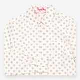 Cotton Shirt Ivory Grey Polka Dot Long Sleeve