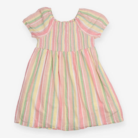 Dress SS stripes elastic bodice