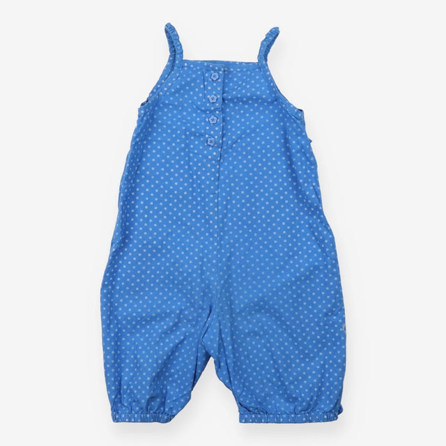 Jersey romper blue with birds and flowers applique