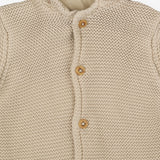 Cream Knit Hooded Cardigan
