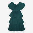 St Frock Emerald Green Pleated Tiered Off Shoulder
