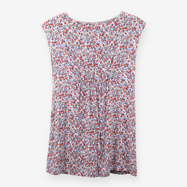 Floral Jersey Tunic Top Cap Sleeve
