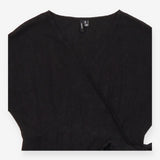 Vero Moda Black Short Sleeve Side Tie Wrap Mini Dr