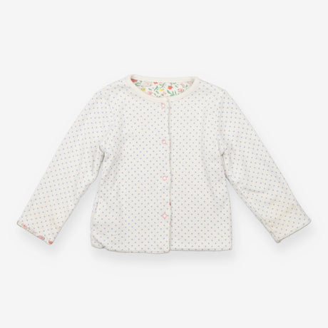 Jacket reversible white with blue dots floral rabb