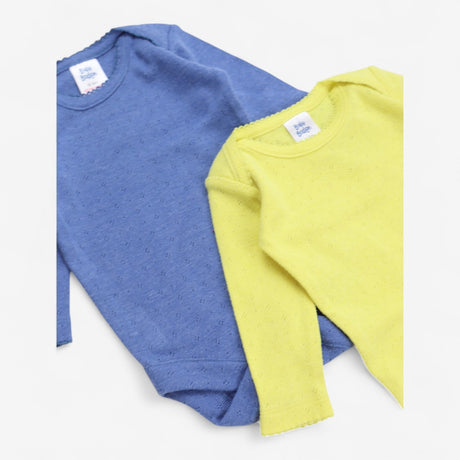 Bodysuits long sleeve pointelle yellow and blue 