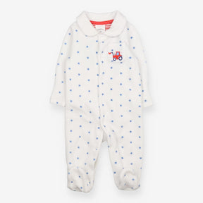 White Sleepsuit with Tractor