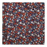 Shirt Navy Rust Orange Floral Print 100% Organic C