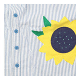 Skirt Blue White Stripe Seersucker Sunflower Appli