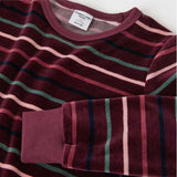 Long Sleeve Velour Striped Top Fig