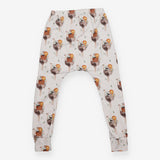 Harem legging cream with Ostrich, Lion, Panda  