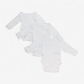  Bodysuits Long Sleeve White 3-Pack