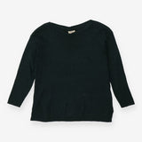 Green Boatneck Chevron Knit Sweater Soft Jumper