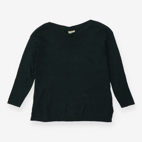 Green Boatneck Chevron Knit Sweater Soft Jumper